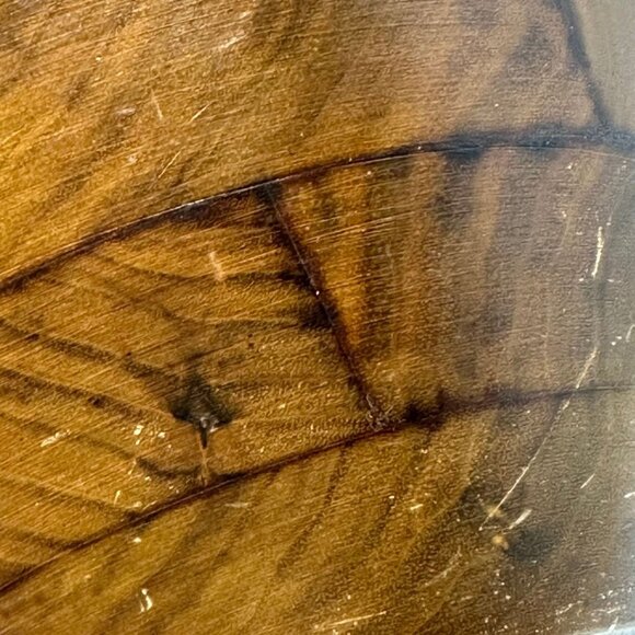 Vintage Burl Walnut 6 4 Salad Bowl With Hanging Utensils MCM Billings Missouri - Picture 8 of 12